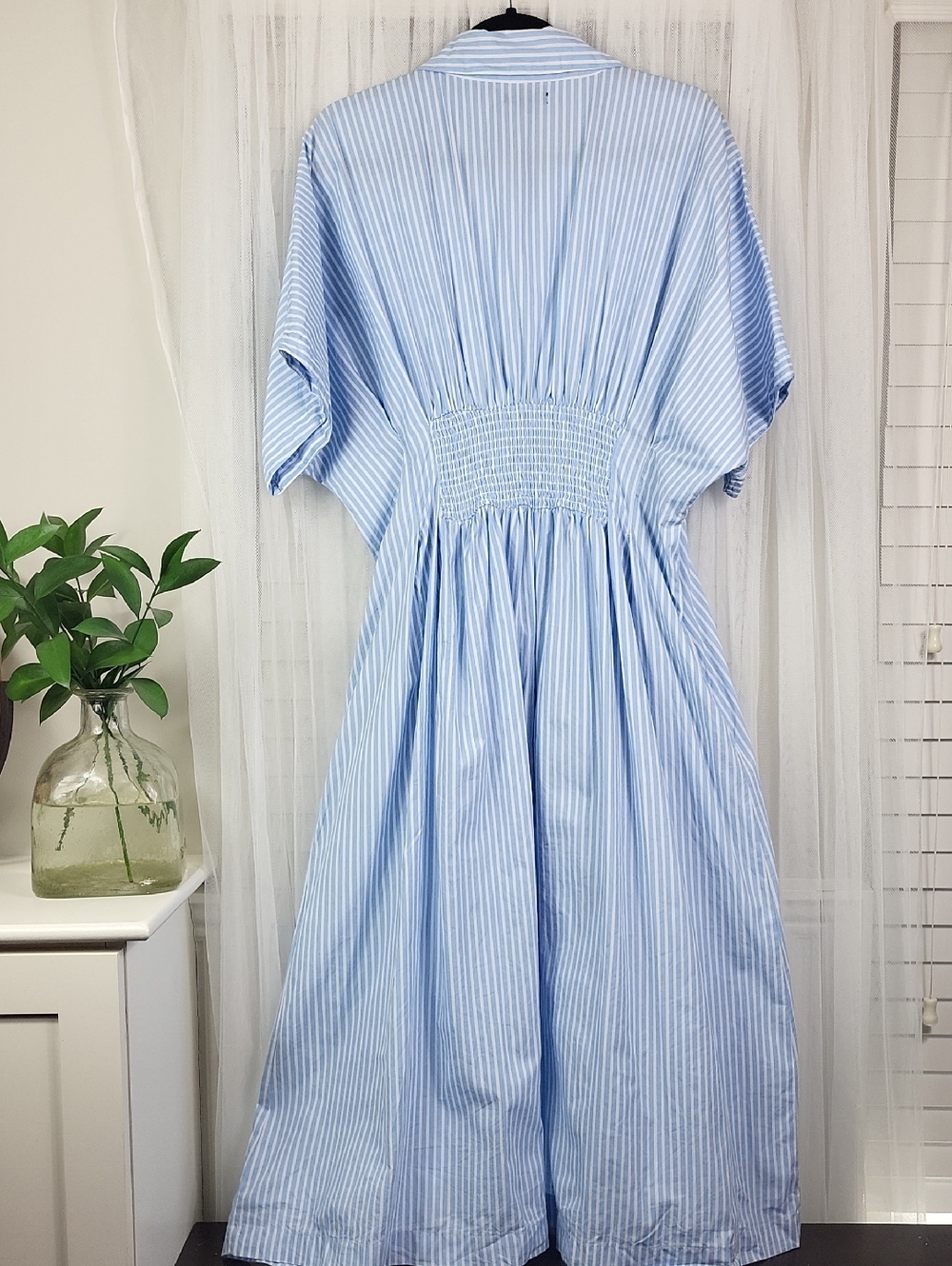 Meadow Rhodes Light Blue Striped Button-Front Dress 100% cotton. Size XL - Picture 9 of 9